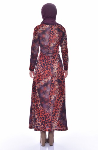 Dilber Leopard Patterned Dress 7080-01 Tile 7080-01