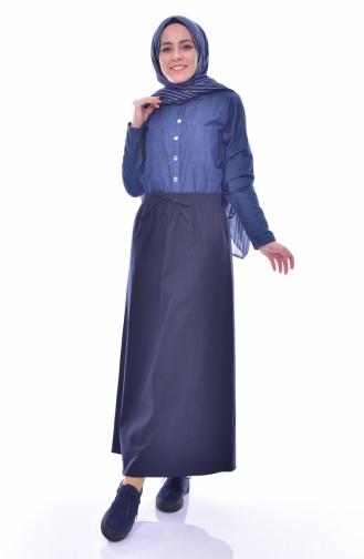 Navy Blue Skirt 1035-01
