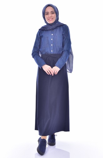 Navy Blue Skirt 1035-01