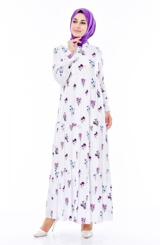 Purple Hijab Dress 2857-03