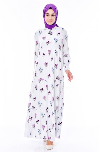 Purple Hijab Dress 2857-03