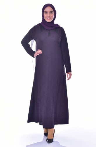 Large Size Jacquard Dress 4885A-04 Purple 4885A-04