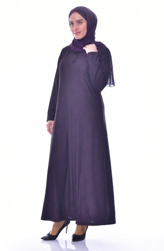 Large Size Jacquard Dress 4885A-04 Purple 4885A-04