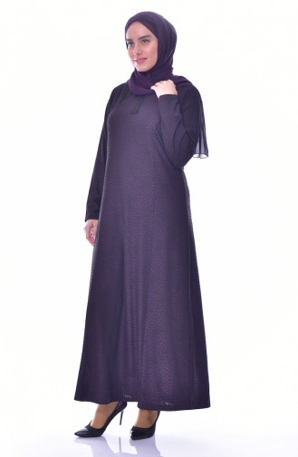 Robe Jacquard Grande Taille 4885A-04 Plum 4885A-04