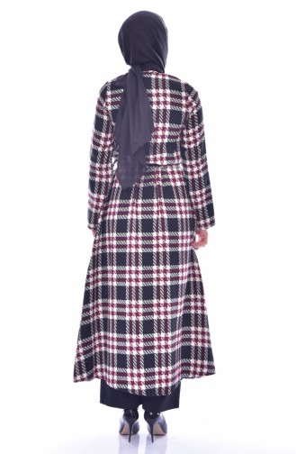 Dilber Zippered Plaid Cape 7073-02 Plum 7073-02