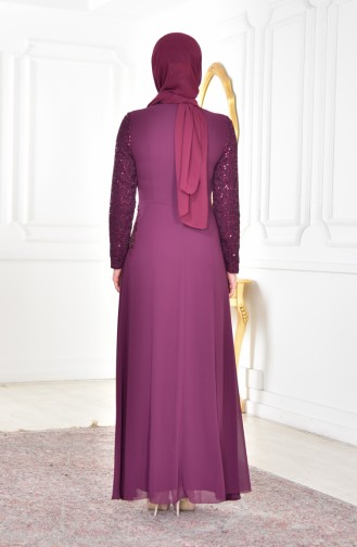 Robe Mousseline a Paillettes 52714-06 Plum 52714-06