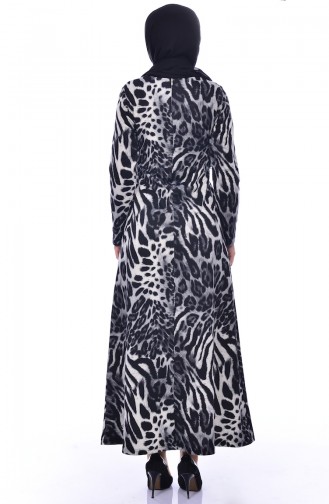 Dilber Leopard Patterned Dress 7076-01 Black 7076-01