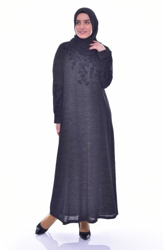 Plus Size Embroideried Dress 4828-01 Black 4828-01