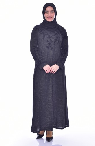 Plus Size Embroideried Dress 4828-01 Black 4828-01