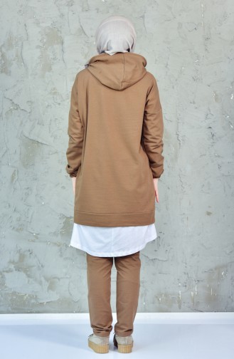 Hooded Tracksuit Suit 18107-05 Light Brown 18107-05