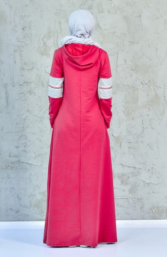 فستان رياضي بتصميم جيوب1007-04 لون خمري 1007-04