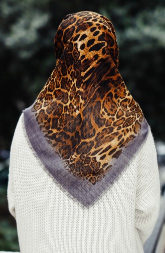 Leopard Patterned Scarf 2098-03 Gray 2098-03