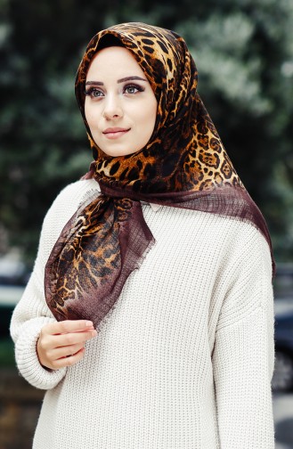 Leopard Patterned Scarf 2098-05 Brown 2098-05