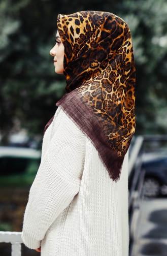 Leopard Patterned Scarf 2098-05 Brown 2098-05
