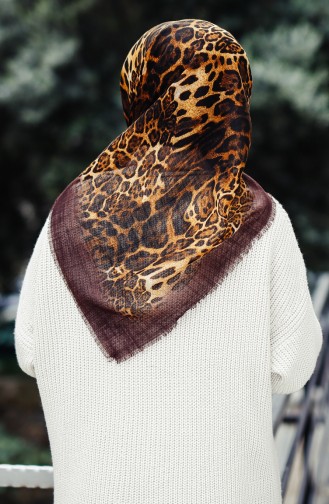 Leopard Patterned Scarf 2098-05 Brown 2098-05