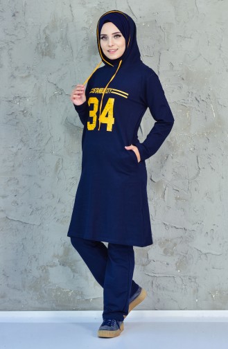 Hooded Tracksuit Suit 18044-02 Navy 18044-02