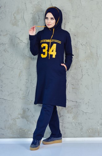 Hooded Tracksuit Suit 18044-02 Navy 18044-02