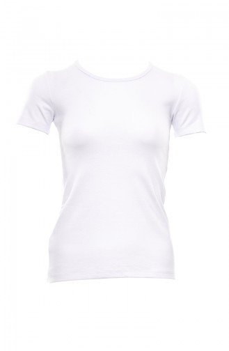 T-Shirt Thermique à Manches Courtes Pour Femme MAN8532-01 Blanc 8532-01