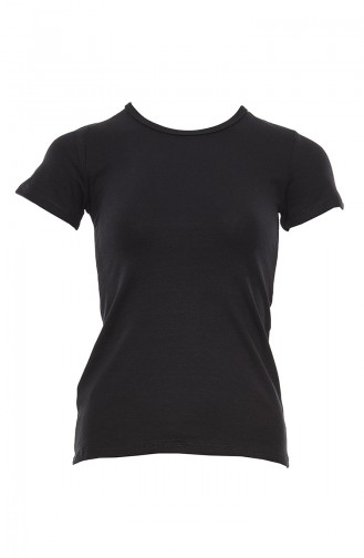 Anıl Kadın Termal Kısa Kol T-Shirt MAN8532-02 Siyah
