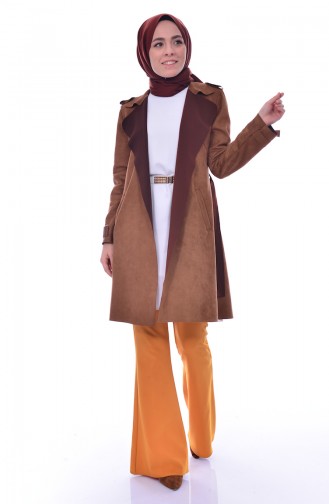 Trench Coat Daim a Ceinture 5012-06 Tabac 5012-06