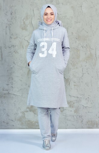Hooded Tracksuit Suit 18044-03 Gray 18044-03