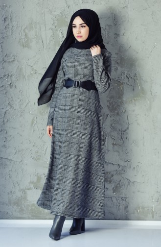 Gray Hijab Dress 4006A-01