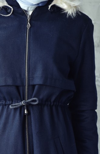 Caban Taille Plissée 4019-03 Bleu Marine 4019-03