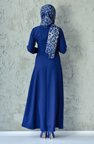 بينجيسو فستان بتصميم مزموم عند الخصر 4502-09 لون كحلي 4502-09
