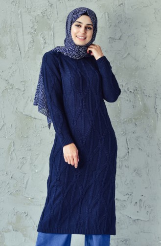 Triko Uzun Tunik 1707-03 Lacivert 1707-03