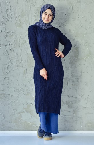 Triko Uzun Tunik 1707-03 Lacivert 1707-03