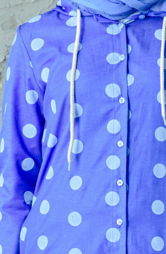 Polka Dot Hooded Tunic 4110-02 Blue 4110-02