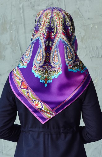 Karaca Desenli Rayon Eşarp 90536-13 Mor