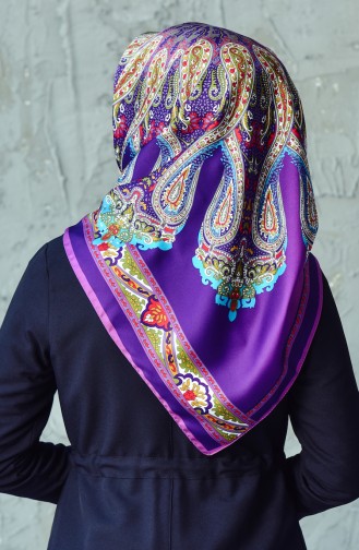 Karaca Desenli Rayon Eşarp 90536-13 Mor