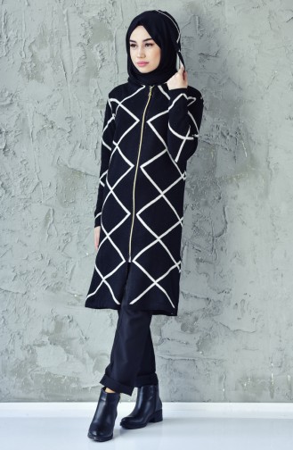 Triko Fermuarlı Hırka 1316-04 Siyah