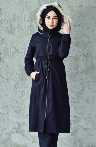 Caban Taille Plissée 4019-02 Noir 4019-02