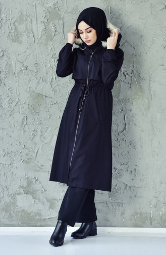Caban Taille Plissée 4019-02 Noir 4019-02