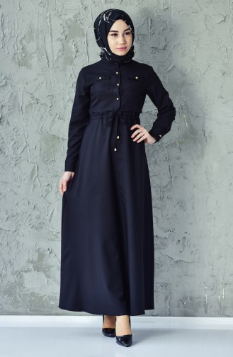 Black Hijab Dress 4502-08