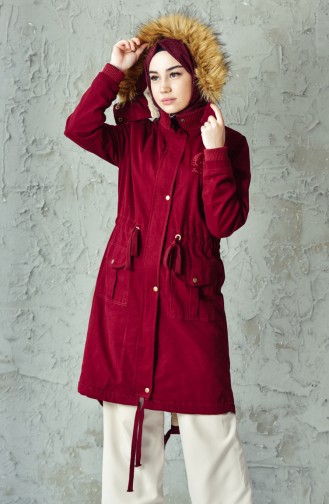 Manteau a Fourrure 3013-01 Bordeaux 3013-01