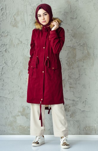 Manteau a Fourrure 3013-01 Bordeaux 3013-01