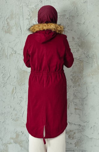 Manteau a Fourrure 3013-01 Bordeaux 3013-01