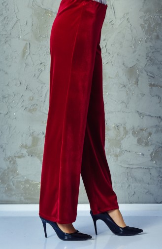 Waist Elastic Velvet Trousers 2608-05 Claret Red 2608-05