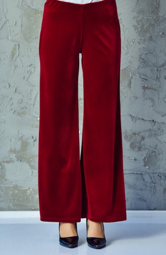 Waist Elastic Velvet Trousers 2608-05 Claret Red 2608-05