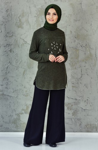 Pearl Knitwear Sweater 1304-01 Khaki 1304-01