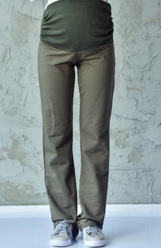 Pantalon de Grossesse Taille élastique 0415-03 Khaki 0415-03