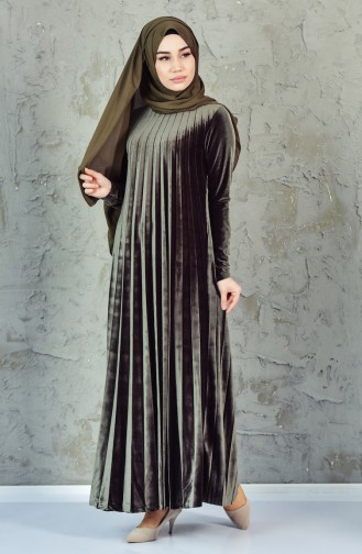 Khaki Hijab Kleider 19231-02