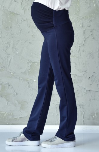 Pantalon de Grossesse Taille élastique 0415-02 Bleu Marine 0415-02