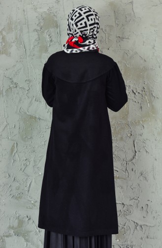 معطف طويل أسود 1008-06