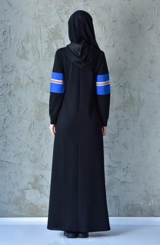 فستان رياضي بتصميم جيوب 1007-01 لون أسود 1007-01