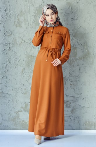 Robe Taille Plissée 4502-01 Tabac 4502-01