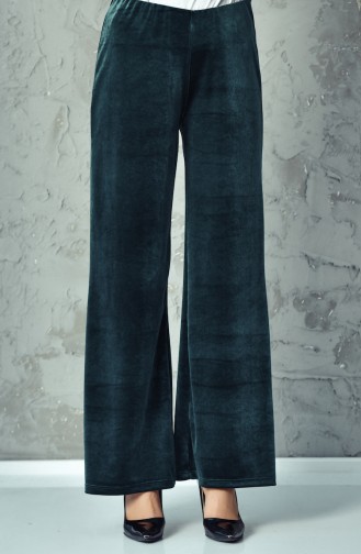 Pantalon Velours Taille élastique 2608-02 Vert emeraude 2608-02